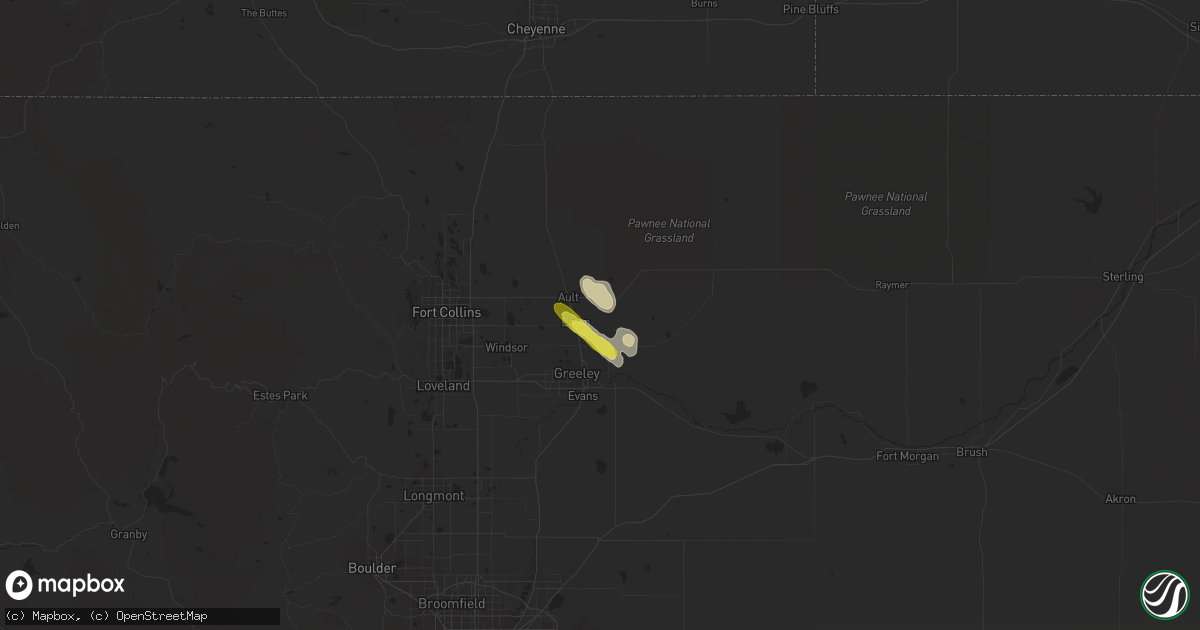 Hail map in Eaton, CO on June 27, 2016