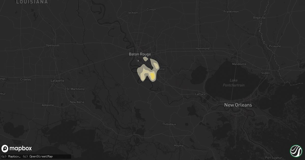 Hail map in Geismar, LA on June 27, 2016