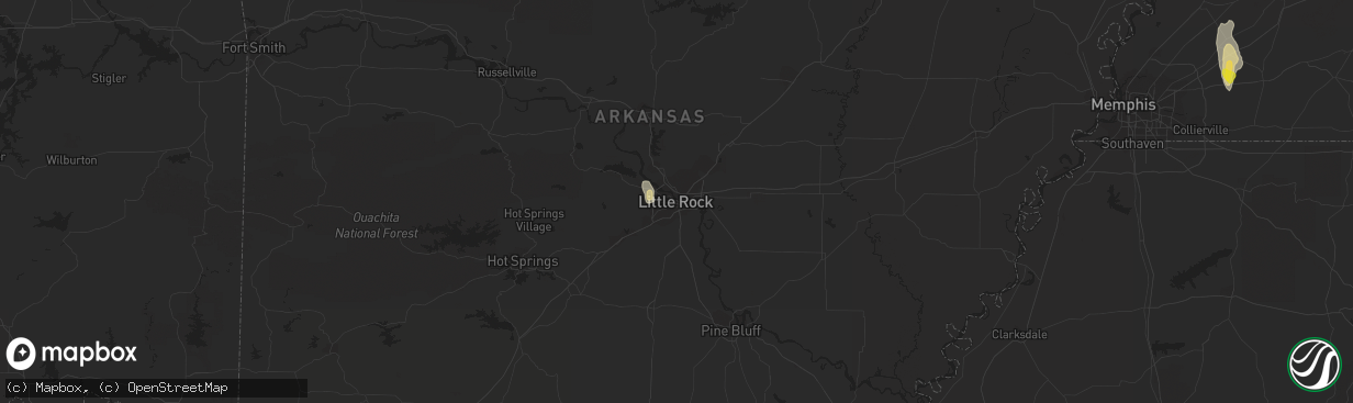 Hail map in Little Rock, AR on June 27, 2016