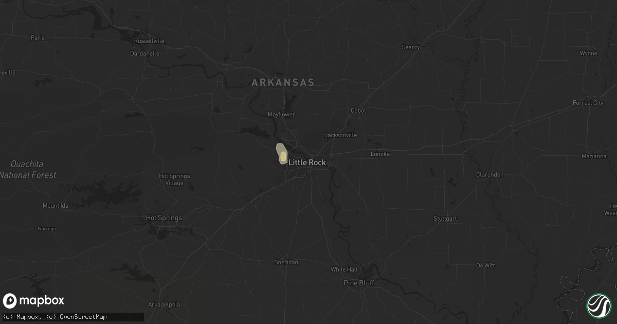 Hail map in Little Rock, AR on June 27, 2016