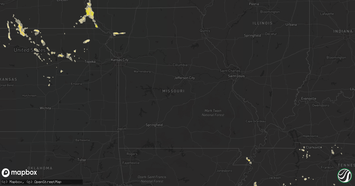 Hail map in Missouri on June 27, 2016