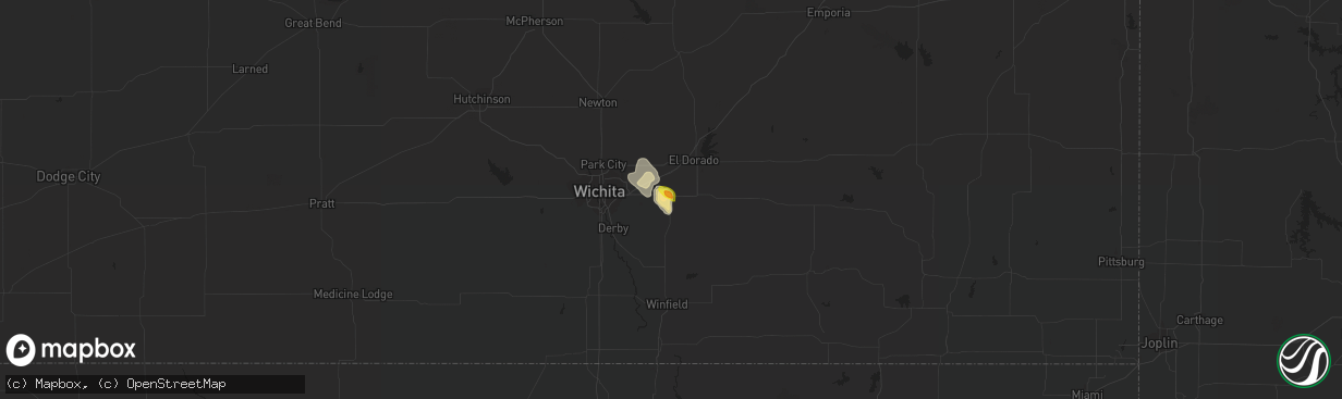 Hail map in Augusta, KS on June 27, 2017