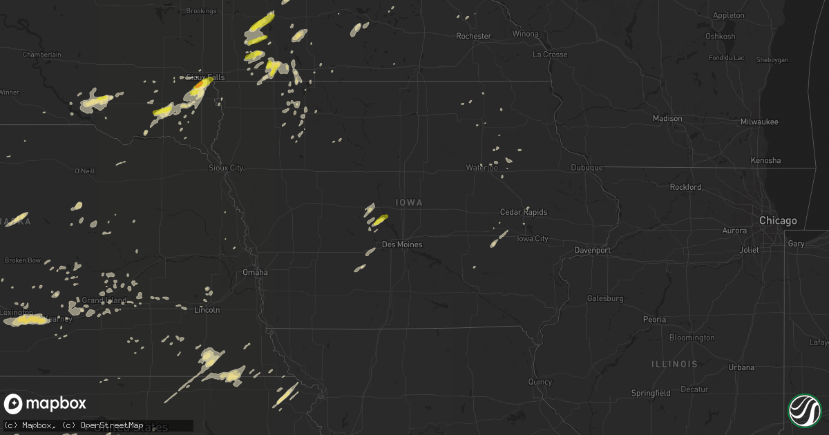 Hail map in Iowa on June 27, 2017