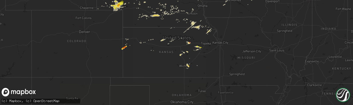 Hail map in Kansas on June 27, 2017