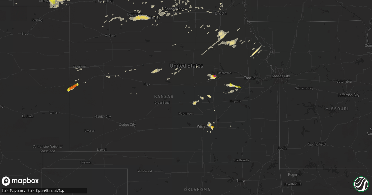 Hail map in Kansas on June 27, 2017