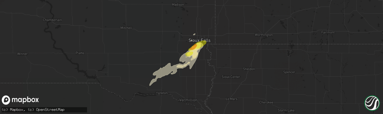 Hail map in Lennox, SD on June 27, 2017