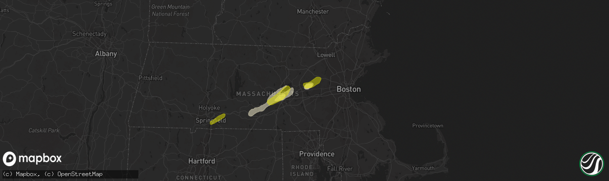 Hail map in Marlborough, MA on June 27, 2017