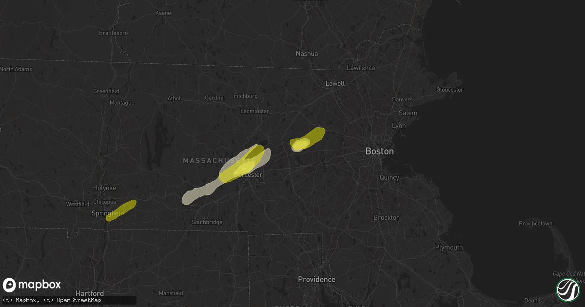 Hail map in Marlborough, MA on June 27, 2017