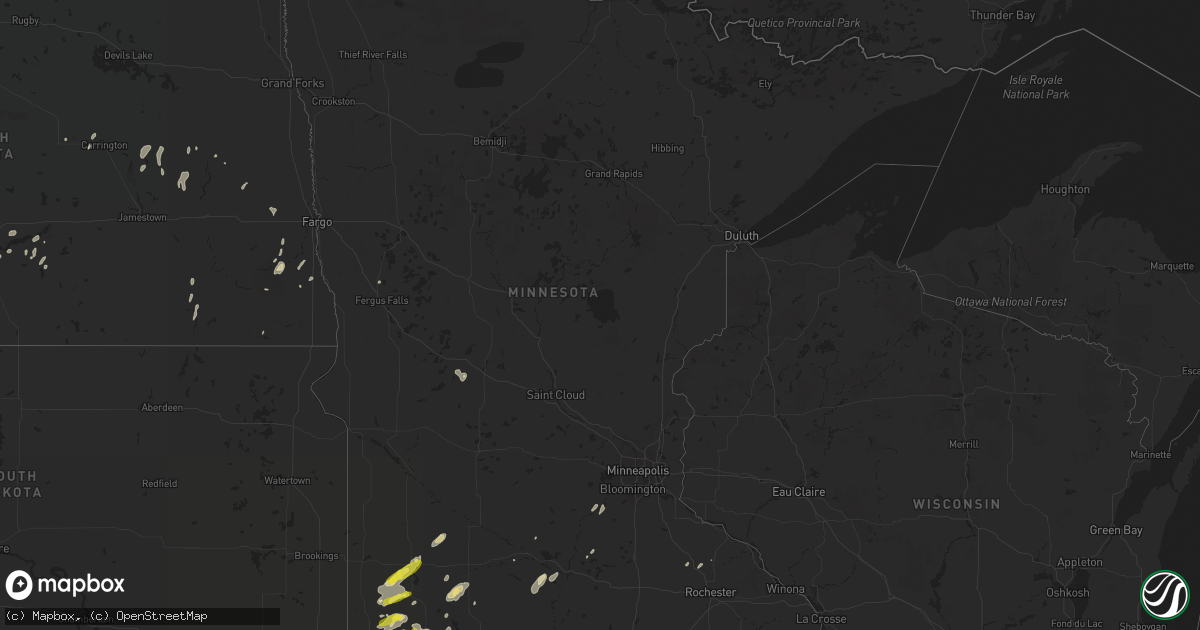 Hail map in Minnesota on June 27, 2017