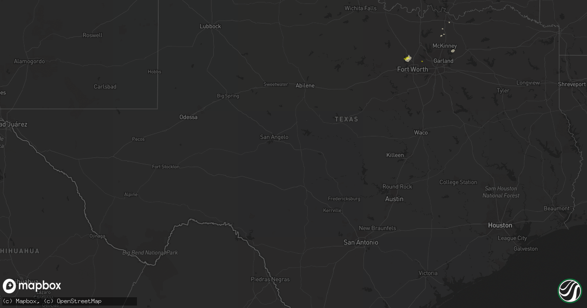 Hail map in Texas on June 27, 2017