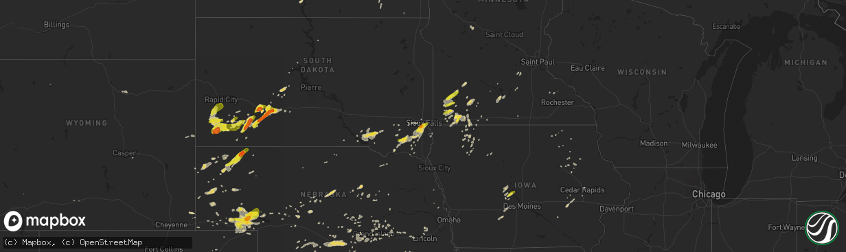 Hail map on June 27, 2017