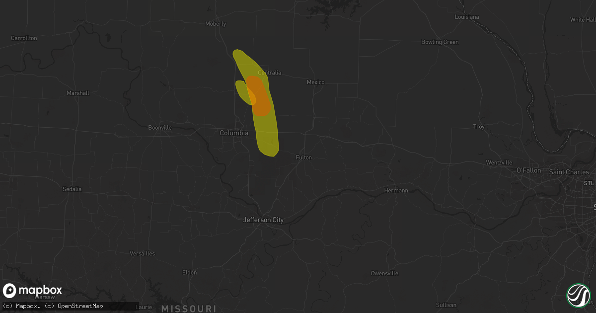Hail map in Fulton, MO on June 27, 2018