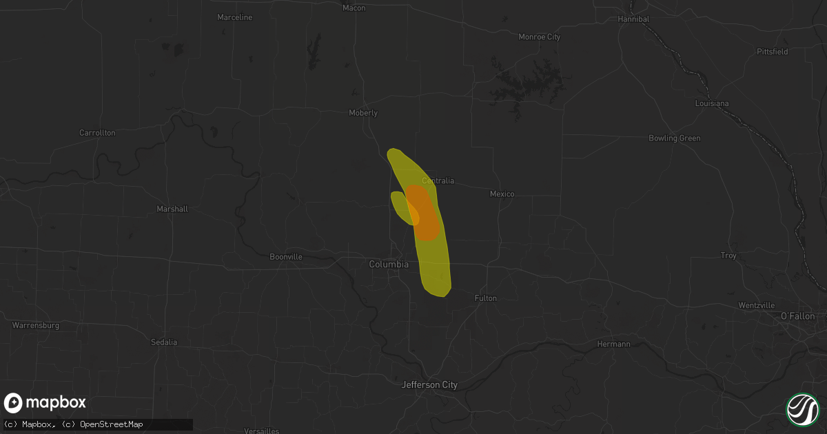 Hail map in Hallsville, MO on June 27, 2018