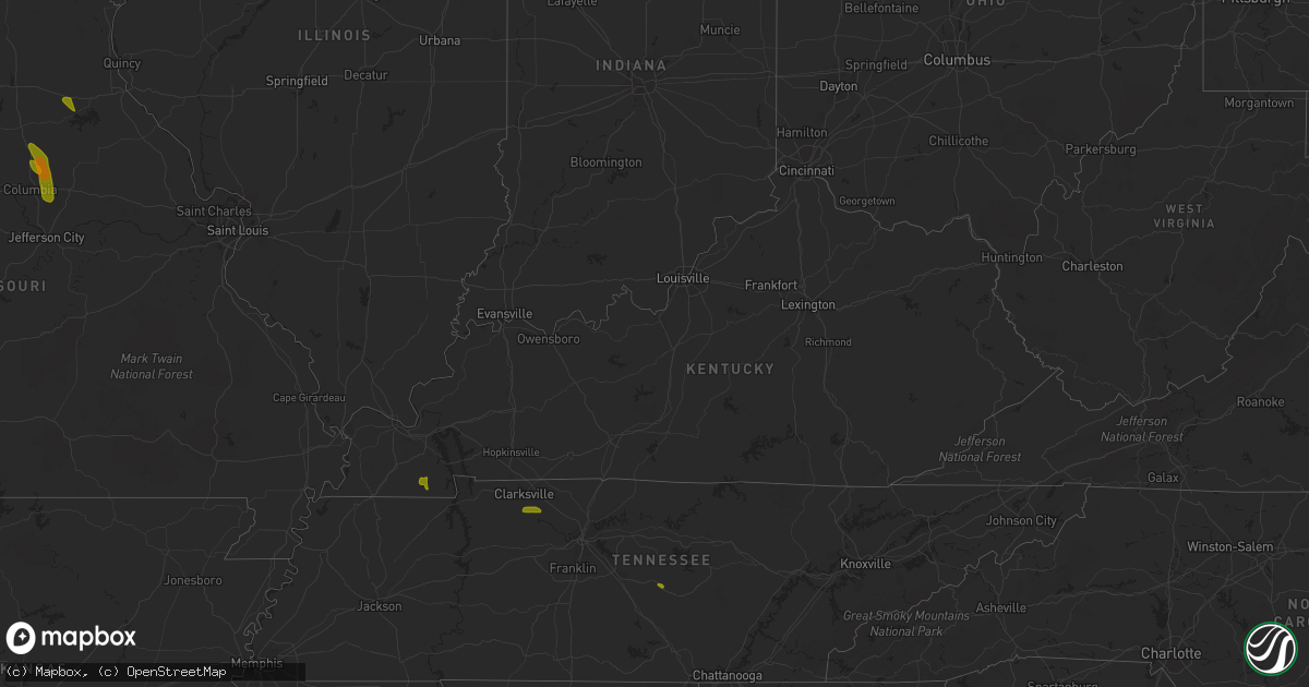 Hail map in Kentucky on June 27, 2018