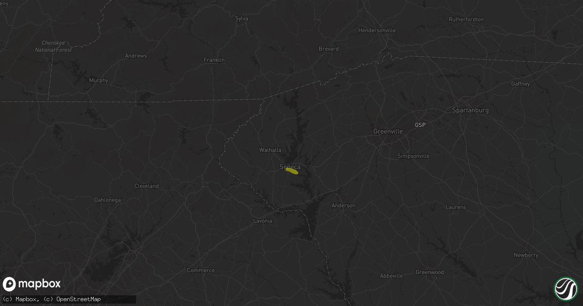 Hail map in Seneca, SC on June 27, 2018