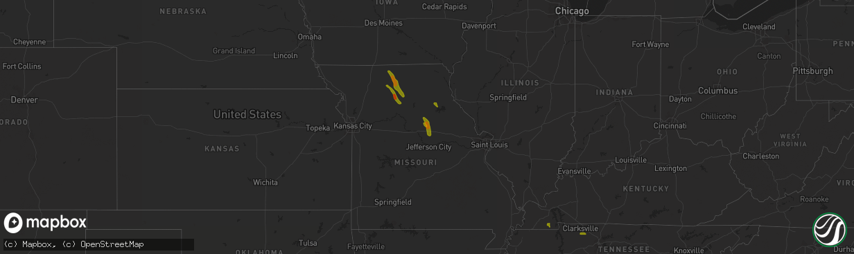 Hail map on June 27, 2018