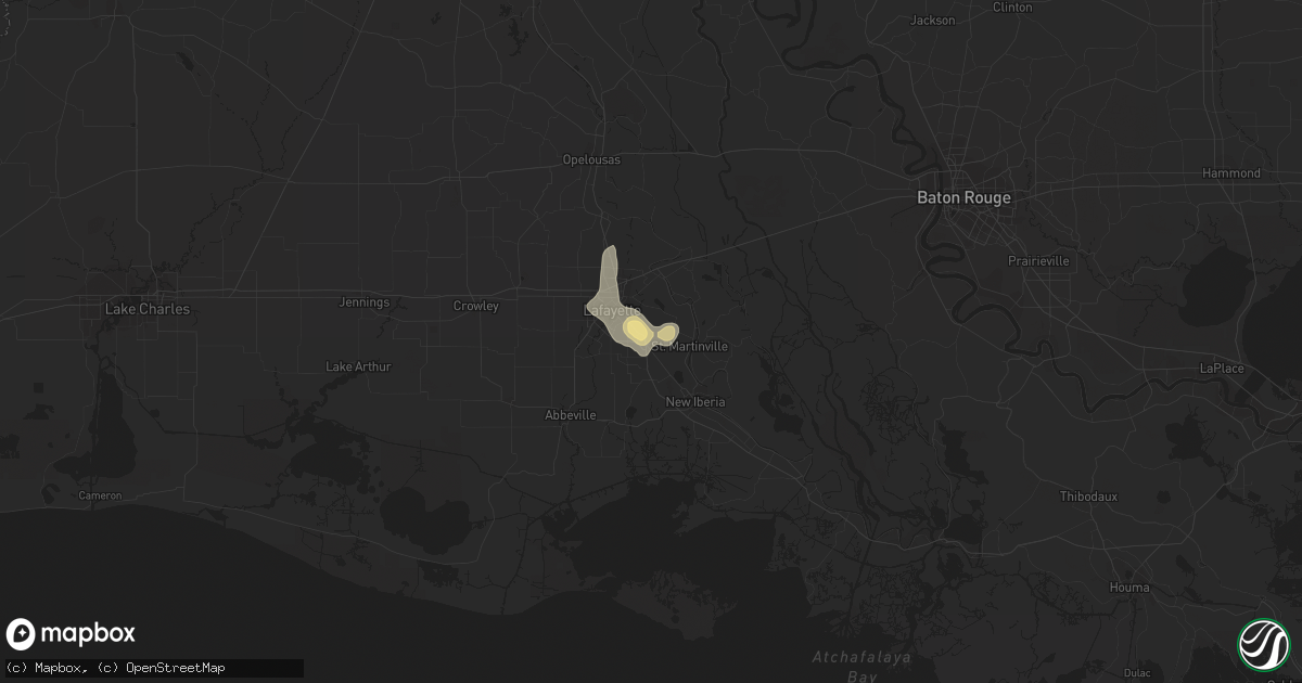 Hail map in Broussard, LA on June 27, 2019