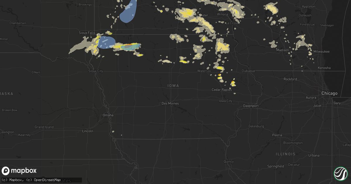 Hail map in Iowa on June 27, 2019