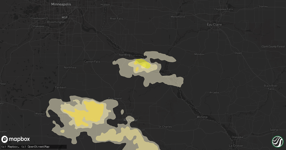 Hail map in Lake City, MN on June 27, 2019