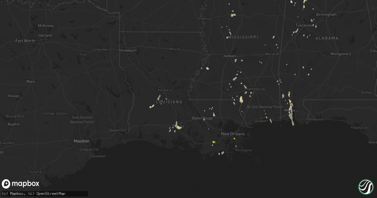 Hail map in Louisiana on June 27, 2019