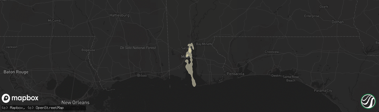 Hail map in Mobile, AL on June 27, 2019