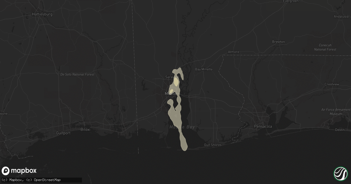 Hail map in Mobile, AL on June 27, 2019