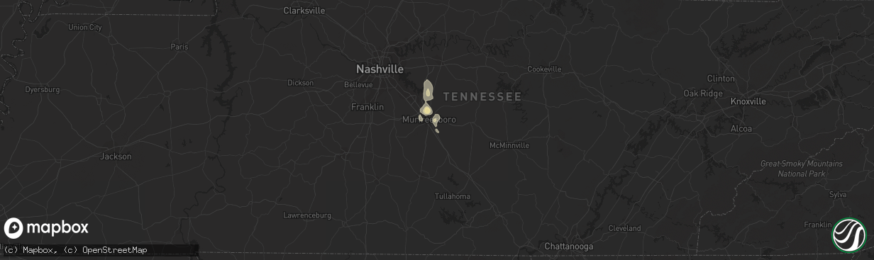 Hail map in Murfreesboro, TN on June 27, 2019