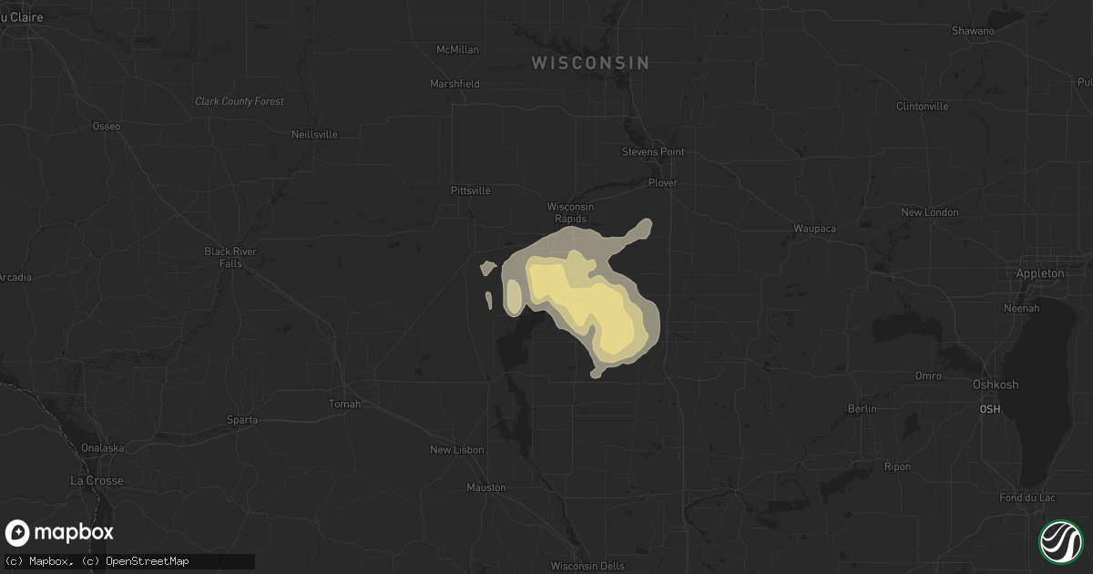 Hail map in Nekoosa, WI on June 27, 2019