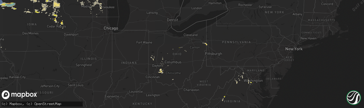 Hail map in Ohio on June 27, 2019