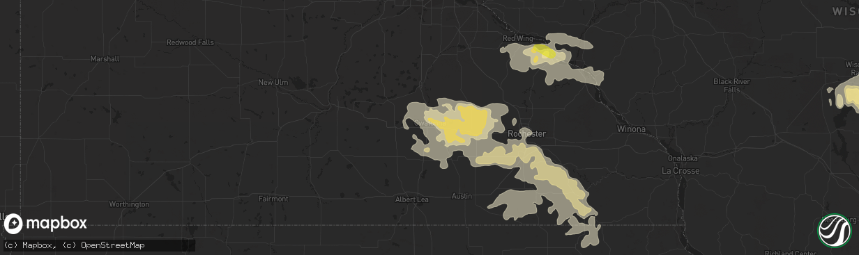 Hail map in Owatonna, MN on June 27, 2019