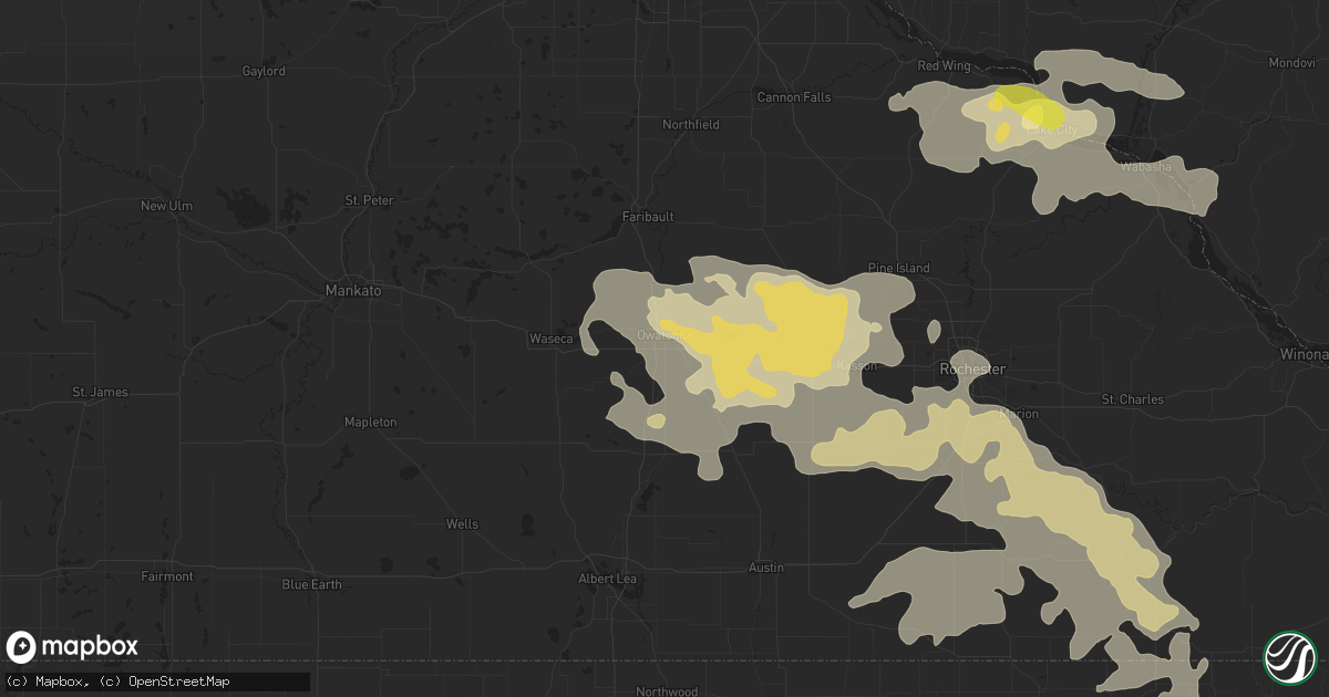 Hail map in Owatonna, MN on June 27, 2019