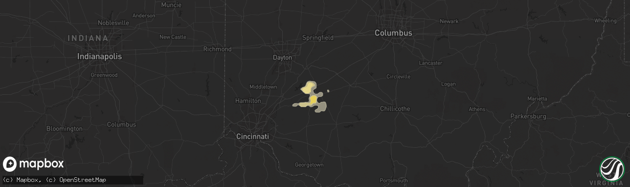 Hail map in Wilmington, OH on June 27, 2019