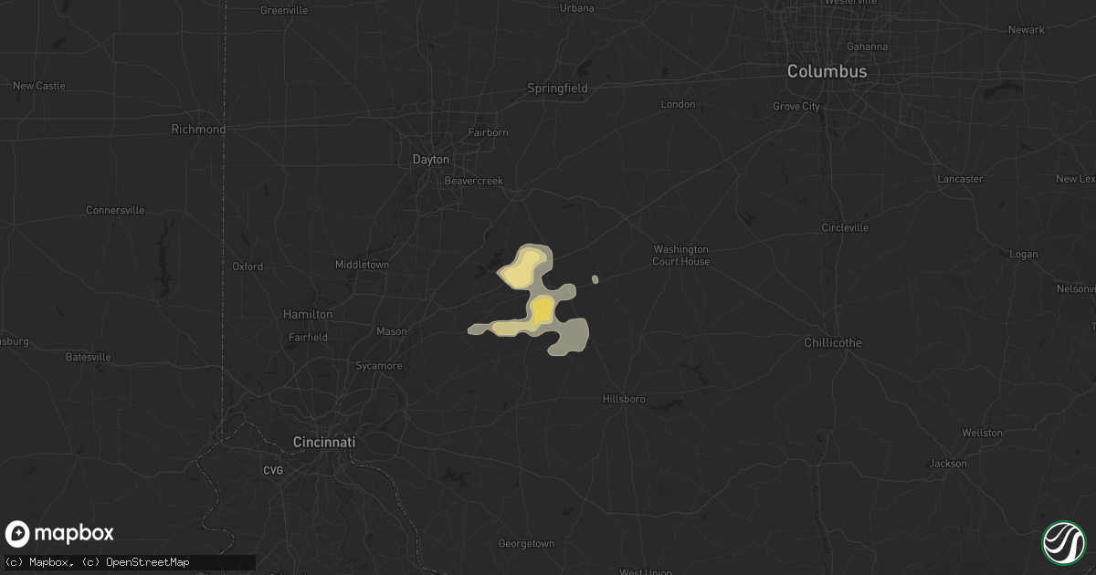 Hail map in Wilmington, OH on June 27, 2019