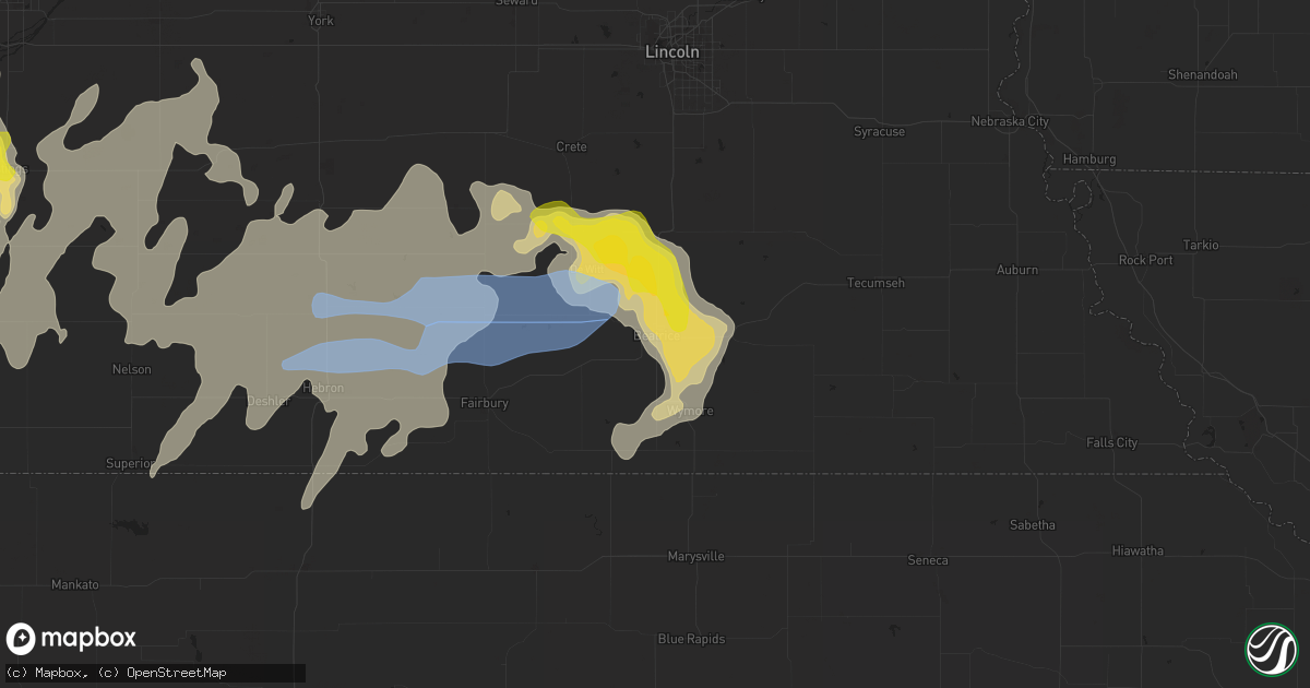 Hail map in Beatrice, NE on June 27, 2020