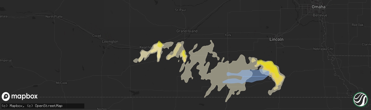 Hail map in Hastings, NE on June 27, 2020