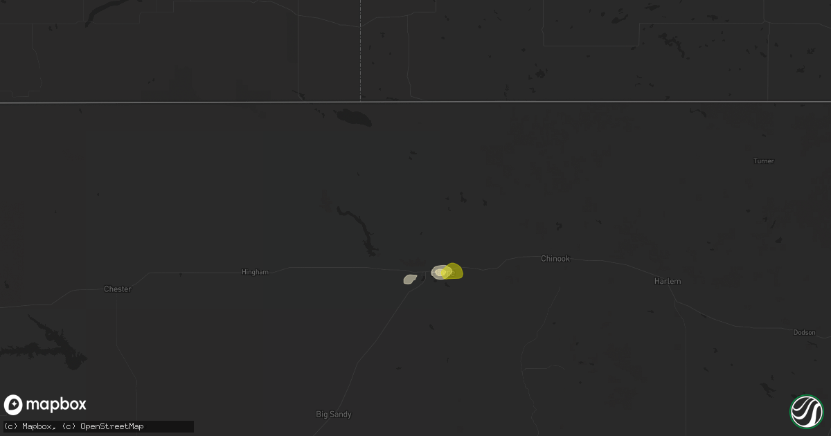 Hail map in Havre, MT on June 27, 2020