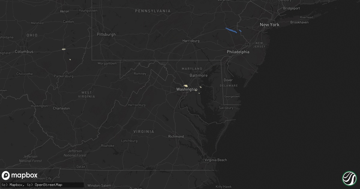 Hail map in Maryland on June 27, 2020
