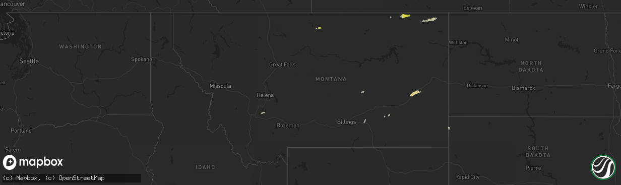 Hail map in Montana on June 27, 2020