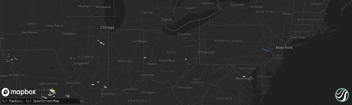 Hail map in Ohio on June 27, 2020