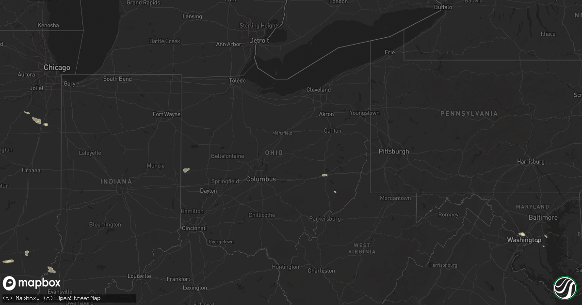 Hail map in Ohio on June 27, 2020
