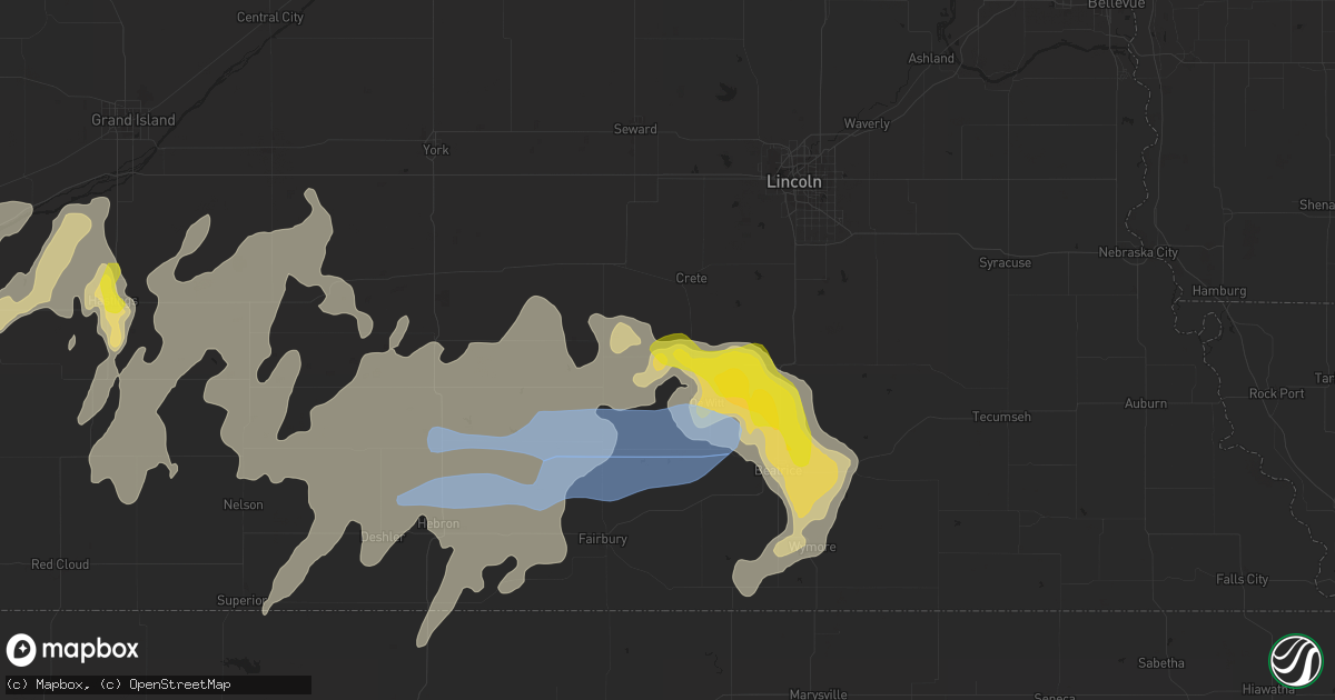 Hail map in Wilber, NE on June 27, 2020