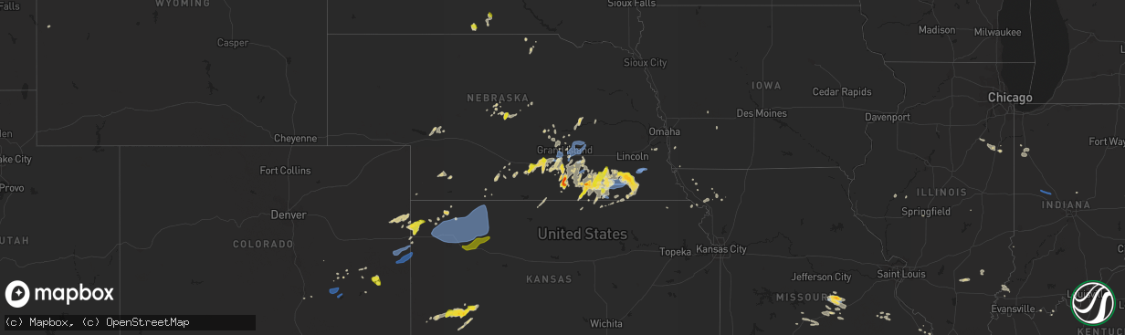 Hail map on June 27, 2020