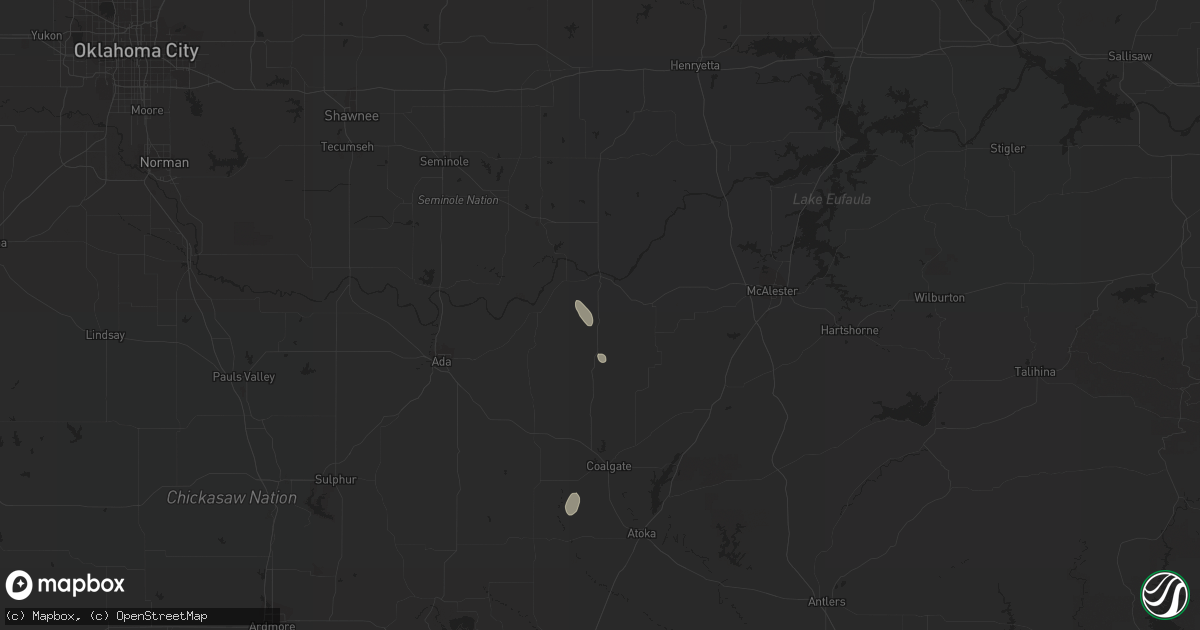 Hail map in Calvin, OK on June 27, 2021