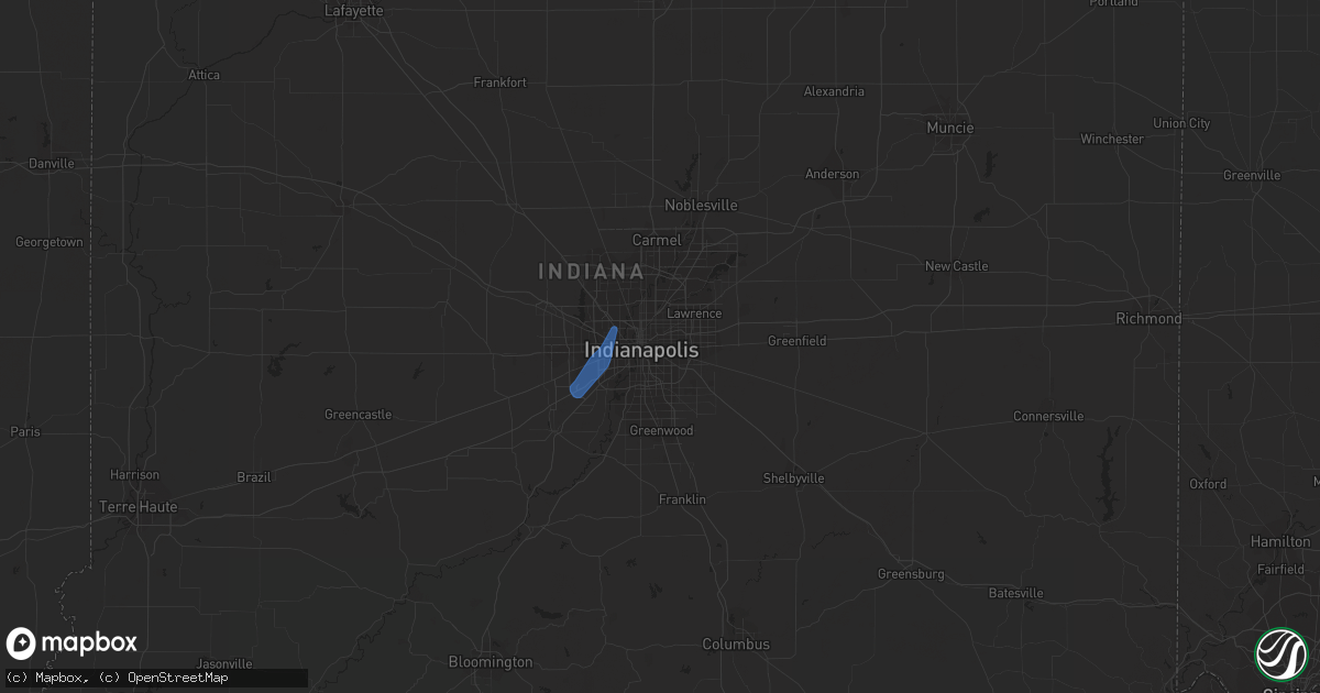 Hail map in Indianapolis, IN on June 27, 2021
