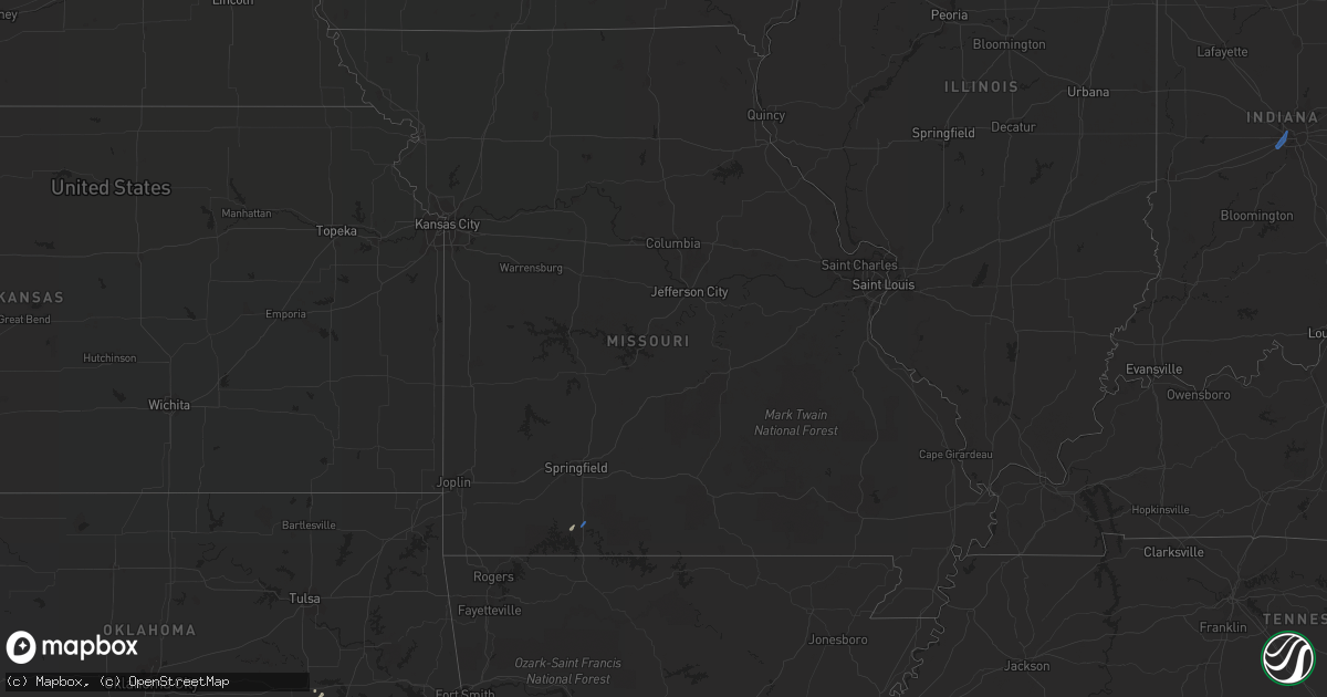 Hail map in Missouri on June 27, 2021