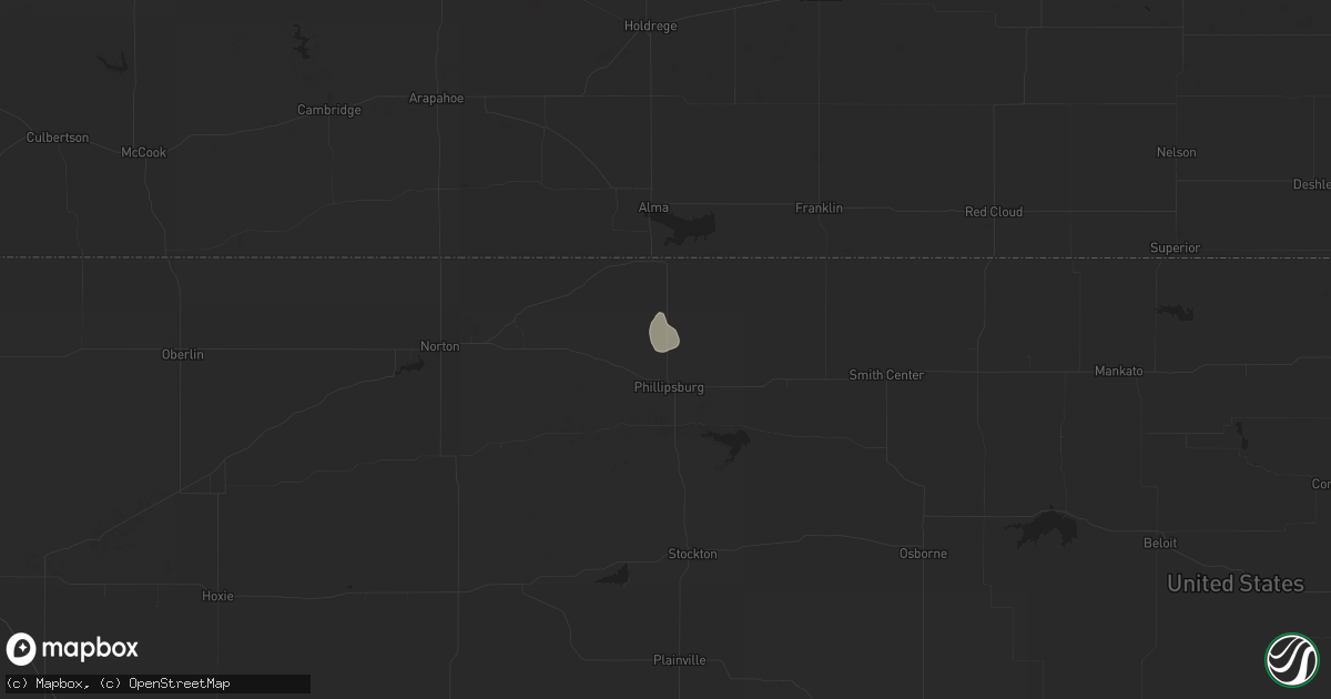 Hail map in Phillipsburg, KS on June 27, 2021