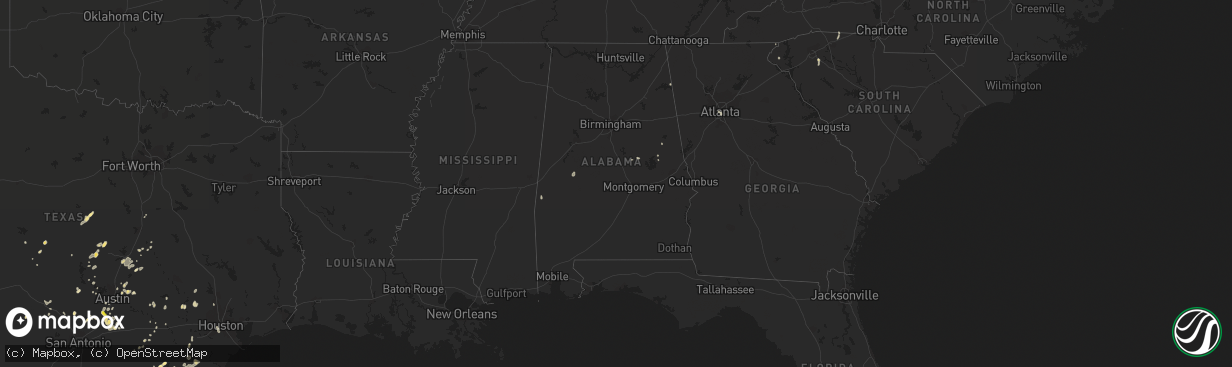 Hail map in Alabama on June 27, 2022