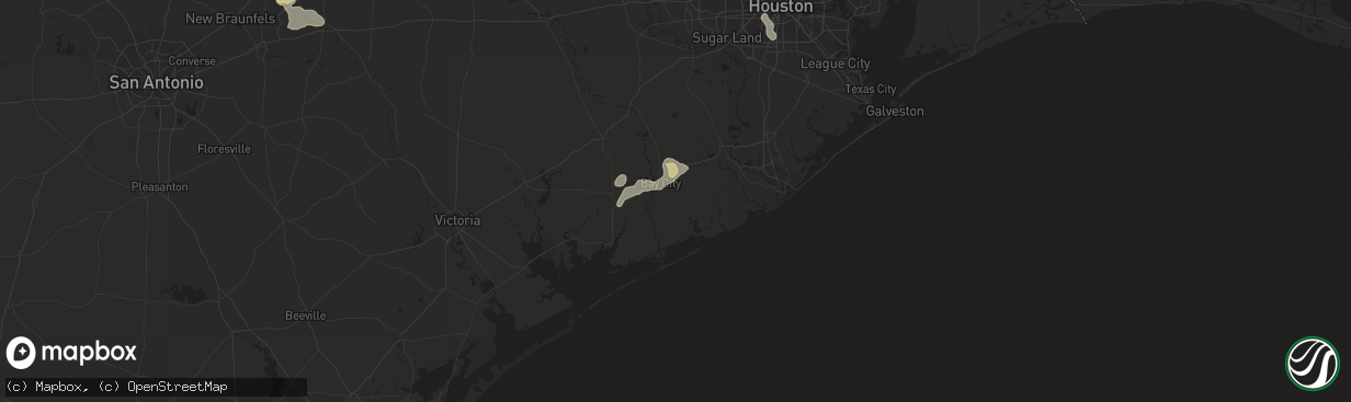 Hail map in Bay City, TX on June 27, 2022