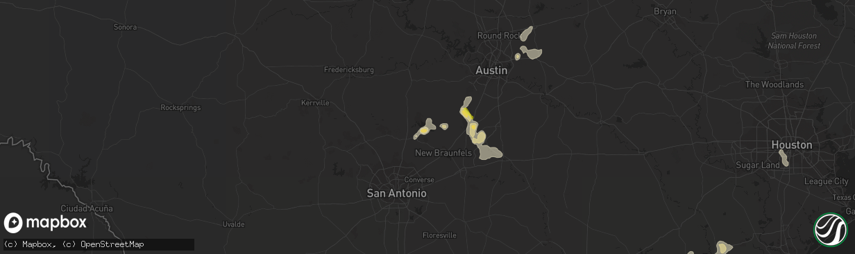 Hail map in Canyon Lake, TX on June 27, 2022