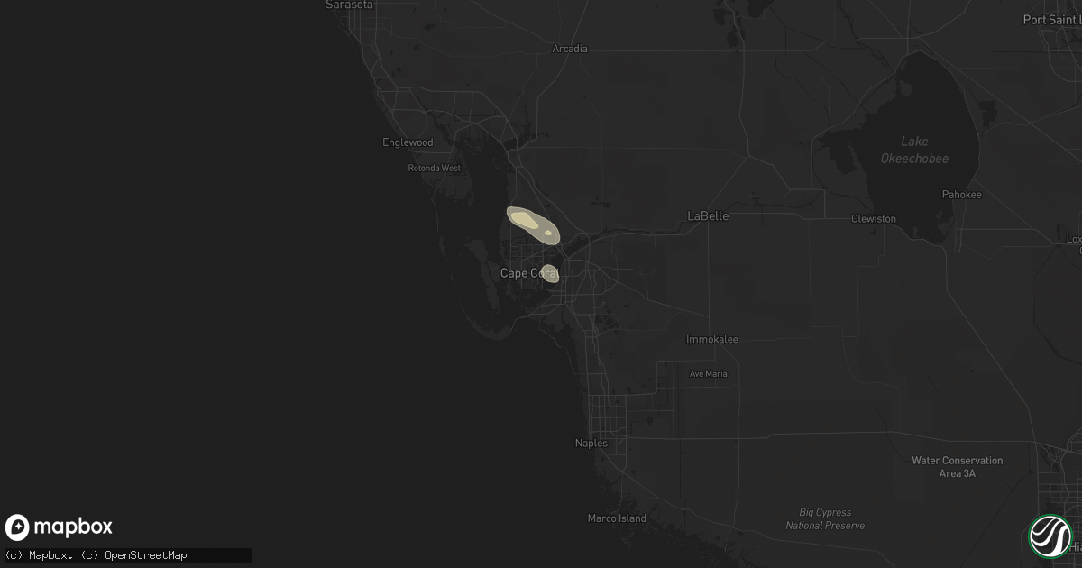 Hail map in Cape Coral, FL on June 27, 2022